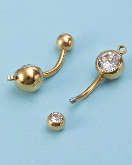 1/4pcs Belly Button Rings DIY Jewelry Making Supplies Findings Pendant Navel Stud Stainless Steel Barbell Piercing Body Jewelry