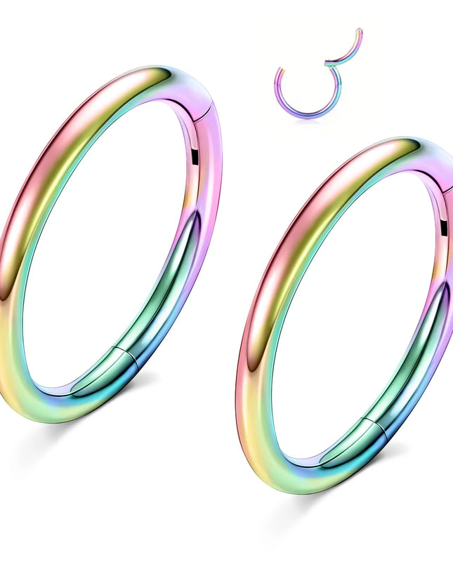 Hinged Nose Ring Hoop Septum Hoop  Ring Tragus Rook Ring Piercing Jewelry Lip Labret Ring Clicker Cartilage Earrings Women Gift