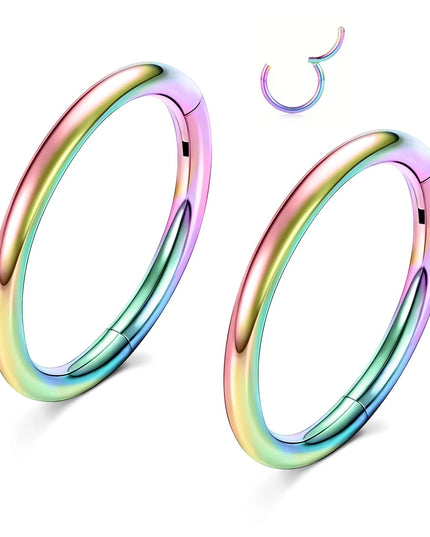 Hinged Nose Ring Hoop Septum Hoop  Ring Tragus Rook Ring Piercing Jewelry Lip Labret Ring Clicker Cartilage Earrings Women Gift