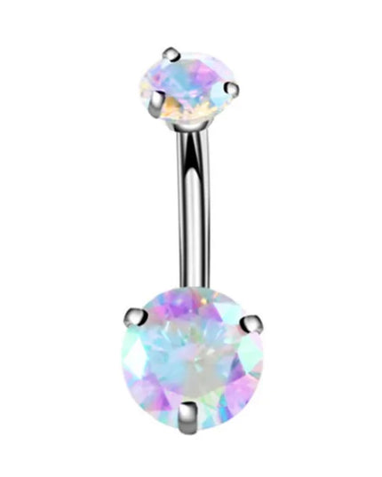 Fashion Zircon Heart Belly Button Piercing for Women Stainless Steel Long Flower Pendant Navel Rings Piercing Ombligo Jewelry