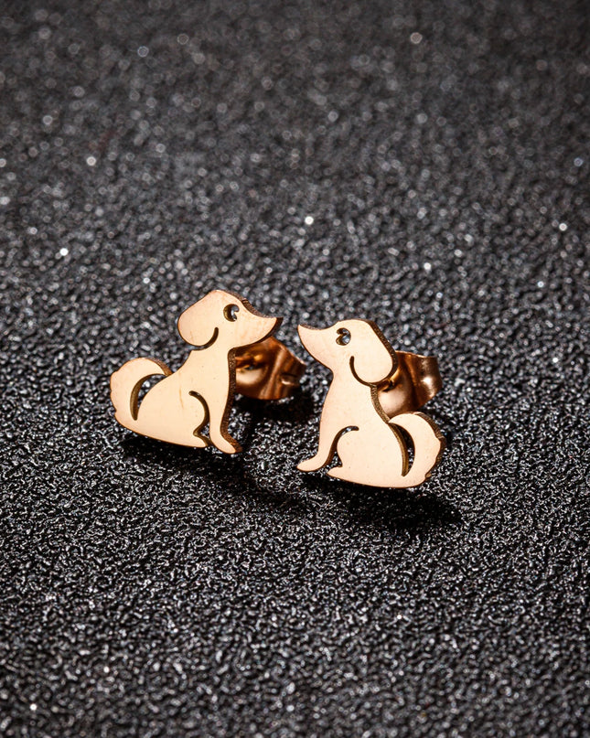 Pet Dog Ear Piercing For Women Cute Love Dachshunds Stainless Steel Corgi Dog Animal Stud Earring Free Shipping Brincos
