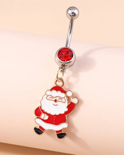 Cute Christmas Tree Belly Button Rings for Women Sexy Piercing Body Jewelry Navel Rings Girls Party Festival Jewelry Gifts