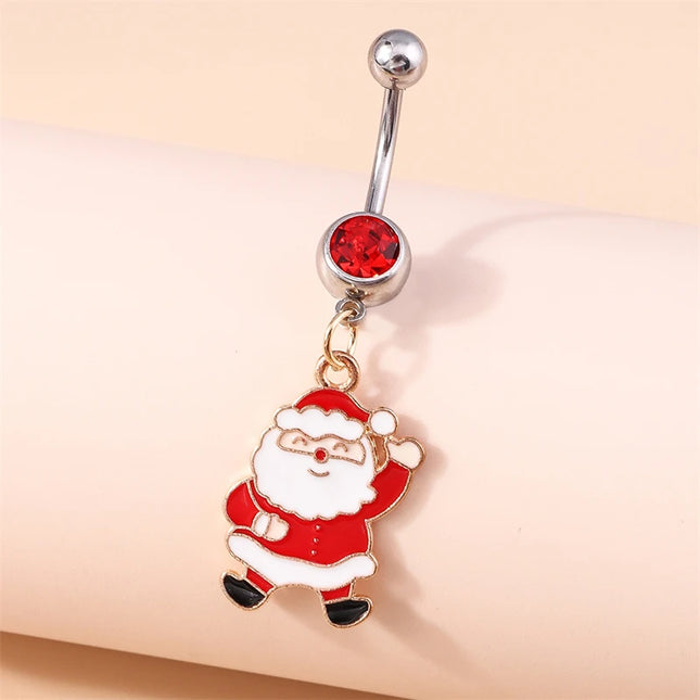 Cute Christmas Tree Belly Button Rings for Women Sexy Piercing Body Jewelry Navel Rings Girls Party Festival Jewelry Gifts
