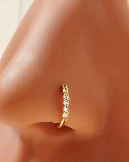Non Piercing Nose Ring Cuff Sparkling Cubic Zirconia 2 Color Options Lightweight Comfortable Nose Jewelry for Concert Outfits