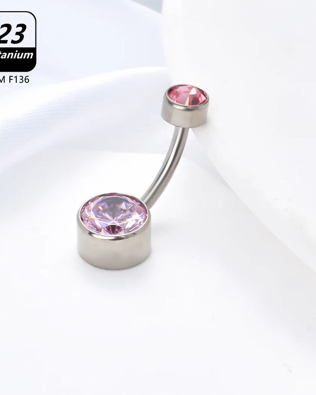Belly Piercing Button Rings G23 Titanium Astm F136 14g Body Jewelry Internally Threaded Navel Ring Zirconia Earrings Zircon