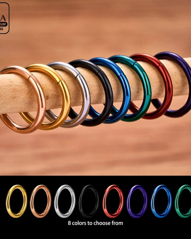 Nose Rings G23 Titanium Lip Ring For Women And Men Piercing Jewelry Hoop Earrings Mixed Color Body Clips Hinged