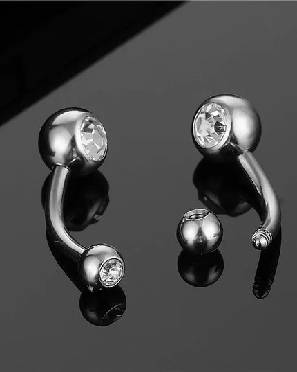 1Pc Belly Button Ring for Women, 316L Stainless Steel Belly Ring Piercing 8/10/12mm Belly Button Stud for Women