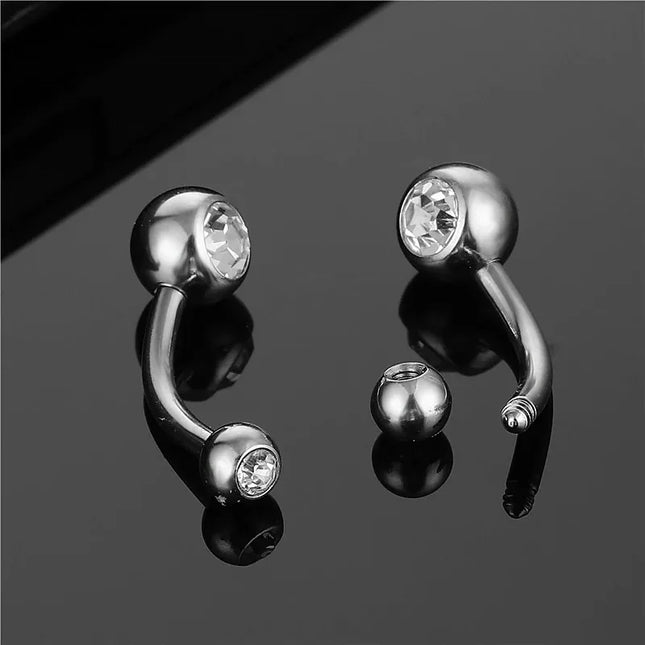 1Pc Belly Button Ring for Women, 316L Stainless Steel Belly Ring Piercing 8/10/12mm Belly Button Stud for Women