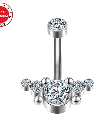 Belly Button Piercing Cartilage Diaphragm Navel Titanium Surgical Steel Woman Zircon Crystal Body Jewelry Women Accessories