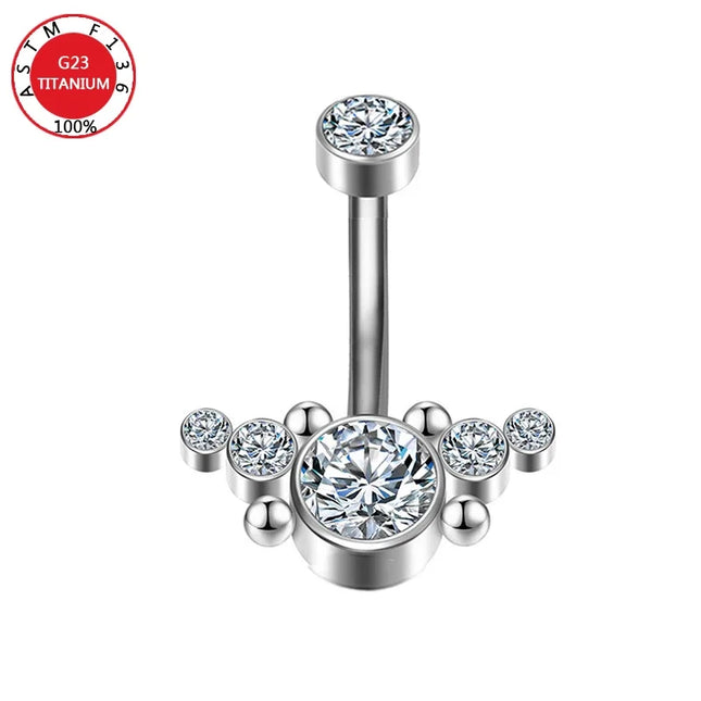 Belly Button Piercing Cartilage Diaphragm Navel Titanium Surgical Steel Woman Zircon Crystal Body Jewelry Women Accessories