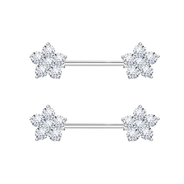 Nipple Piercing Jewelry 14G Stainless Steel Nipple Rings for Women Heart Butterfly Flower Bow Nipple Barbells