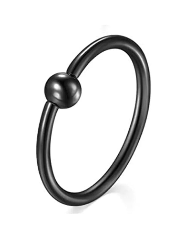 1Pcs 20G Nose Rings Hoop Surgical Stainless Steel Studs Screw L Shaped Nose Piercing Jewelry Women Black Woman and Man