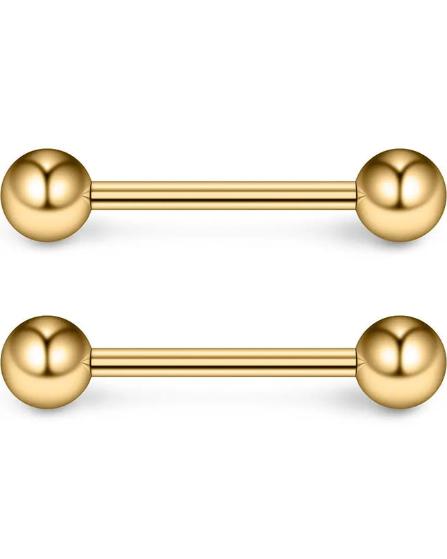 48 Pcs/2 Pcs Nipple Ring Tongue Ring Surgical Steel Straight 14G Barbell Piercing Jewelry 12MM 14MM 16MM Women's and Men's Glow