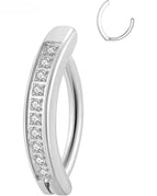 Silver zircon / Navel & Bell Button Rings / 1.6x10mm|body|Geometric