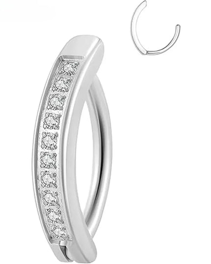 14G Cubic Zirconia Belly Button Ring, Simple Curved Reverse Belly Button Ring Women's Belly Button Piercing Jewelry