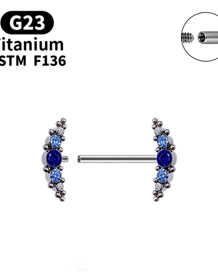 1 Pcs G23 Titanium Nipple Piercing 14g Spiral CZ Barbell Nipple Ring Adult Game Bondage Sexy Body Piercing Jewelry Lover Gift