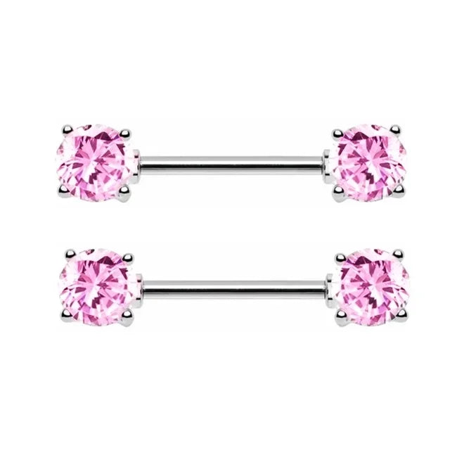 2 Pcs Stainless Steel Pink Nipple Piercing Jewelry Heart Wings Niplple Barbell Moon Devil Nipple Rings Body Piercing Pezon Mujer