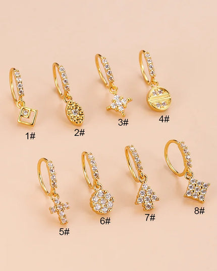 1PC 20G Cross Dangle Nose Hoop Rings for Women Girls Nose Rings Cartilage Earring Dangling Nose Piercing Jewelry