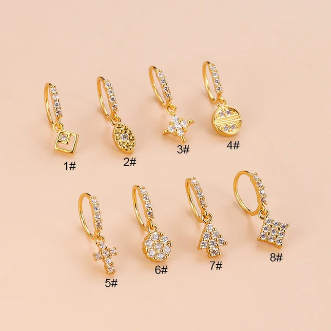 1PC 20G Cross Dangle Nose Hoop Rings for Women Girls Nose Rings Cartilage Earring Dangling Nose Piercing Jewelry