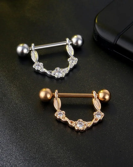 Sexy Nipple Ring Stainless Steel Zircon U Shape Barbell Nipple Studs Piercing Helix Piercing Body Papillary nail Jewelry