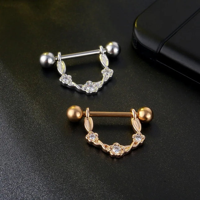 Sexy Nipple Ring Stainless Steel Zircon U Shape Barbell Nipple Studs Piercing Helix Piercing Body Papillary nail Jewelry