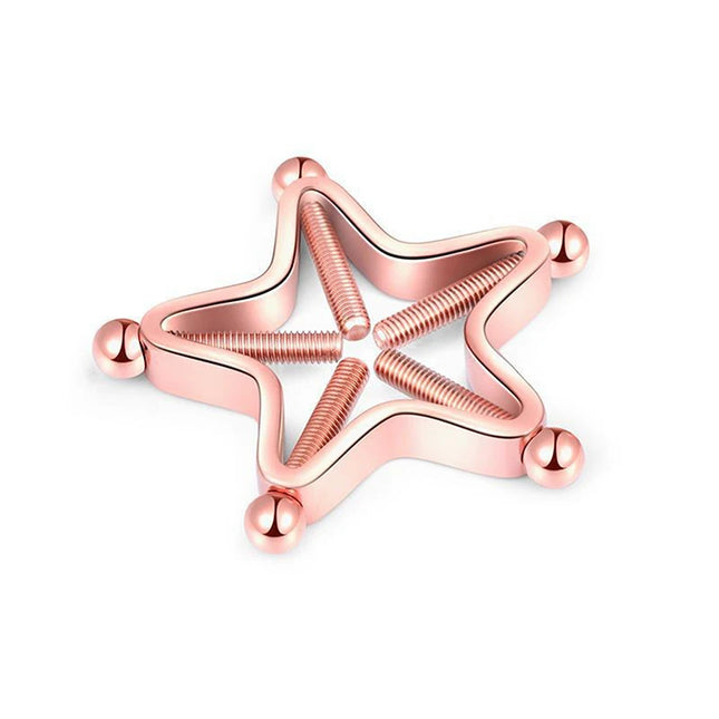 [Y]1Pc Stainless Steel Adjustable Nipple Rings For Women, Star Shaped Clip On Nipple Ring Fake Nipple Piercing Jewelry