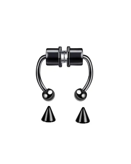 Women Fake Piercing Nose Ring Hoop Septum Non Piercing Nose Clip Rock HipHoop Stainless Steel Magnet Fashion Punk Body Jewelry