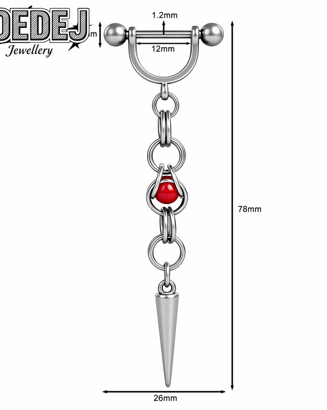 AOEDEJ 1 PC/1 Pair 14/16G Stainless Steel Nipple Rings Unisex Pendant Nipple Piercings Straight Rod Barbell Dangle Body Jewelry