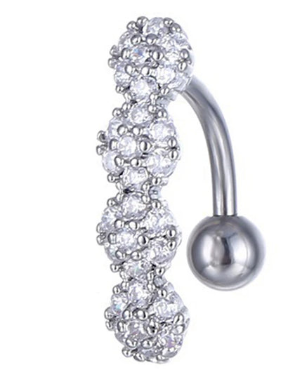 Crystal Belly Button Ring Animal Shape Belly Piercing Stainless Steel Heart Navel Curved Barbell Rings Sexy Body Jewelry