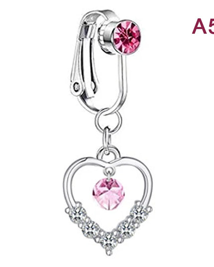 1Pcs Heart Belly Button Rings Pink 14G Women Fashion Belly Ring Dangle Cz Butterfly Punk Spider Navel Piercing Barbell Pircing