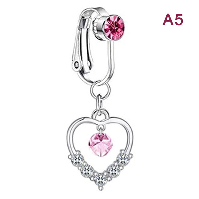 1Pcs Heart Belly Button Rings Pink 14G Women Fashion Belly Ring Dangle Cz Butterfly Punk Spider Navel Piercing Barbell Pircing