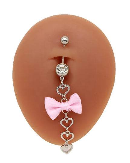 Beautiful Bow Belly Button Ring for Women Heart-shaped Belly Piercing Jewerly Surgical Steel Body Piercing Jewelry