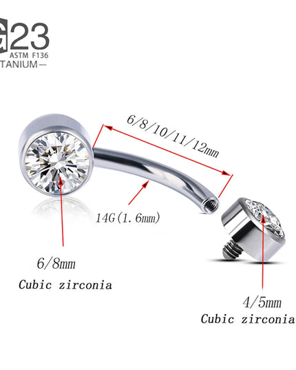 G23 Titanium Belly Button Rings Navel Ring Zircon Drop Dangle Body Belly Piercing Jewelry For Women Ombligo Navel Nombr Rings