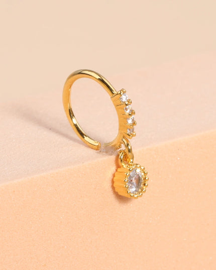 Nose Rings Hoop for Women Men Body Piercing Jewelry Cartilage Earring Nose Dangling CZ Cross Crown Starfish Dangle Nose Ring