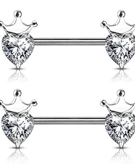 Pink Heart Nipple Piercing Barbell Set Shiny Crystal Nipple Rings Bulk For Women Flower Nippel Jewelry Pack Piercing Teton Lots