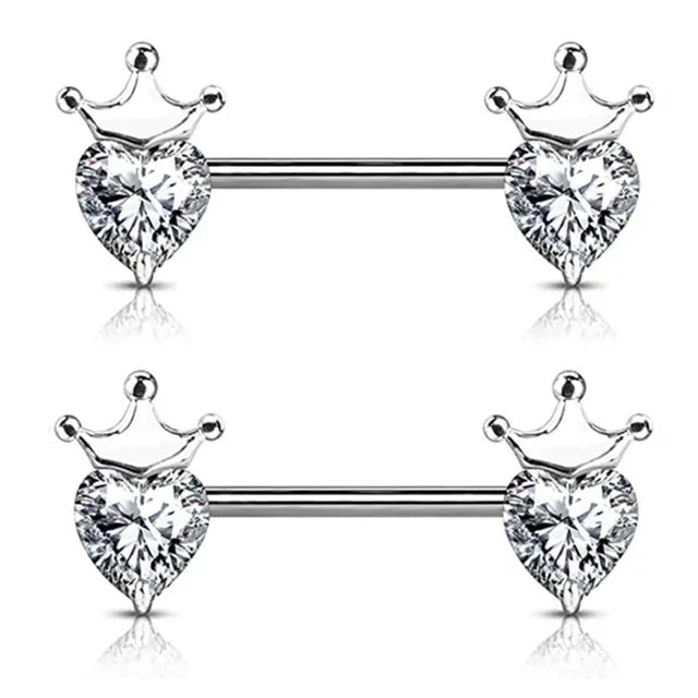 Pink Heart Nipple Piercing Barbell Set Shiny Crystal Nipple Rings Bulk For Women Flower Nippel Jewelry Pack Piercing Teton Lots