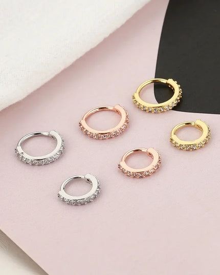 1/2/3pcs Fake Nose Ring For Women Stainless Steel Round Cartilage Tragus Helix Ear Nose Piercing Falso Nariz Body Jewelry