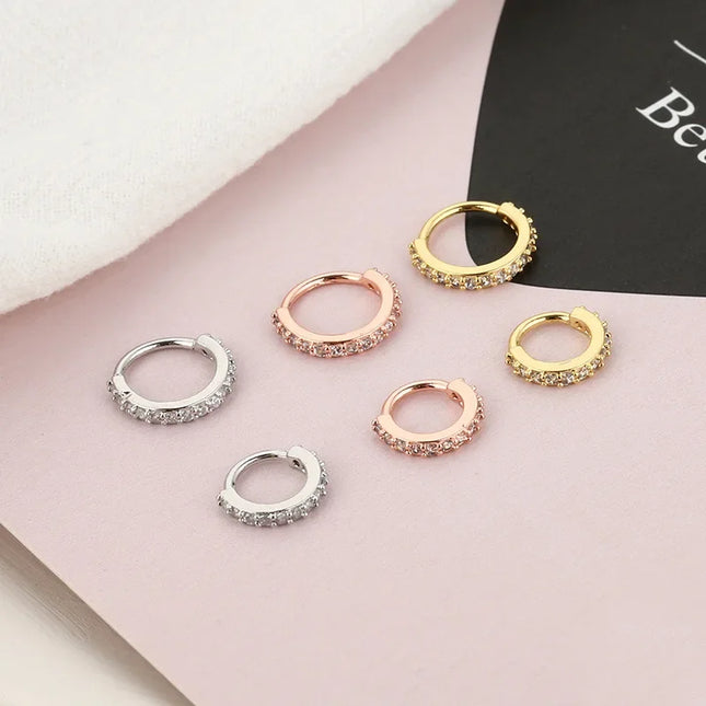 1/2/3pcs Fake Nose Ring For Women Stainless Steel Round Cartilage Tragus Helix Ear Nose Piercing Falso Nariz Body Jewelry