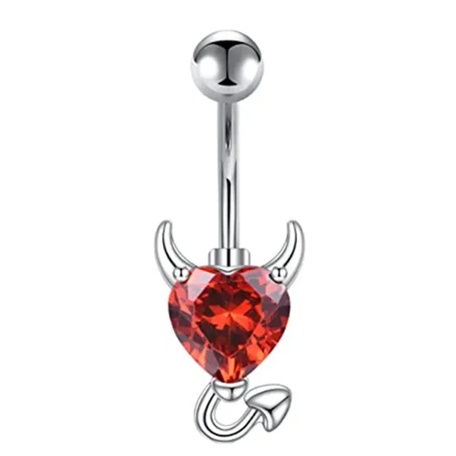 1PCS Bat Belly Button Piercing Jewelry 14G Claw Belly Ring Body Piercing Bee Navel Piercing Heart Belly Bars Piercings Ombligo
