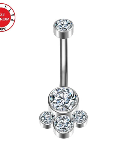 Belly Button Piercing Cartilage Diaphragm Navel Titanium Surgical Steel Woman Zircon Crystal Body Jewelry Women Accessories