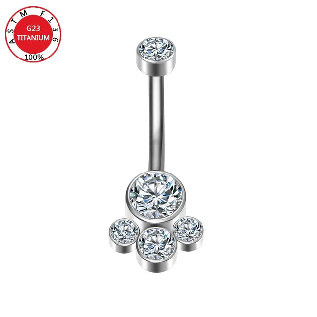 Belly Button Piercing Cartilage Diaphragm Navel Titanium Surgical Steel Woman Zircon Crystal Body Jewelry Women Accessories