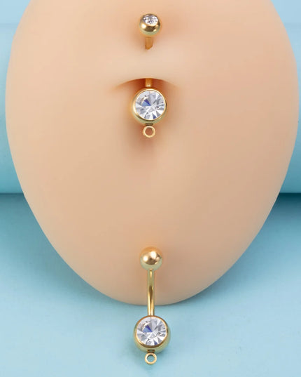 1/4pcs Belly Button Rings DIY Jewelry Making Supplies Findings Pendant Navel Stud Stainless Steel Barbell Piercing Body Jewelry