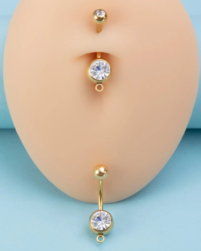 1/4pcs Belly Button Rings DIY Jewelry Making Supplies Findings Pendant Navel Stud Stainless Steel Barbell Piercing Body Jewelry