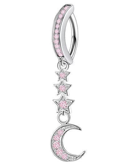 Pink Butterfly Belly Button Piercing Jewelry Women Cz Navel Barbell Fashion Crystal Reverse Curved Belly Rings Piercing Ombligo