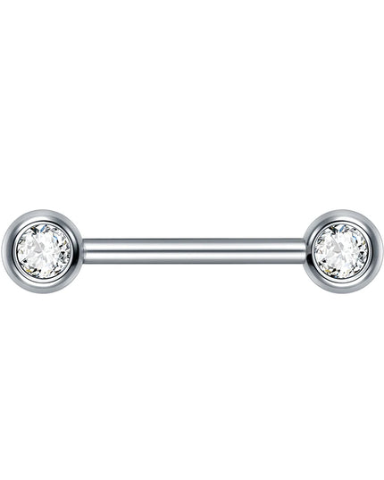 1/2Pcs Titanium Nipple Piercing Jewelry CZ Bezel Tongue Nipple Bars Piercing for Breasts Sexy Piercing Mamilo for Women 12-20mm