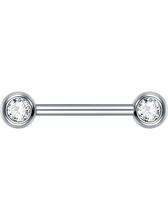 1/2Pcs Titanium Nipple Piercing Jewelry CZ Bezel Tongue Nipple Bars Piercing for Breasts Sexy Piercing Mamilo for Women 12-20mm