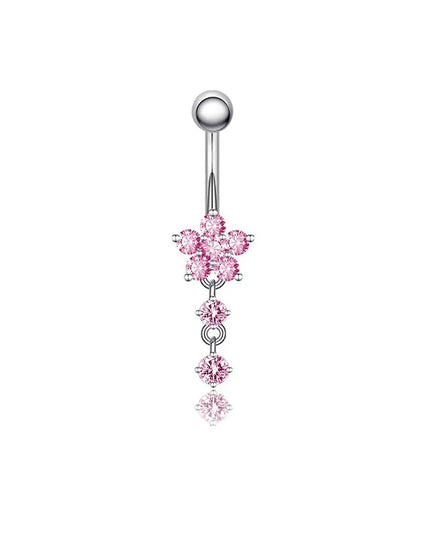 Belly Button Dangle Belly Rings Surgical Stainless Steel Cute Bow Butterfly Heart Flower Belly Button Piercing Jewelry For Women