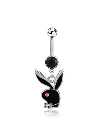 1pc Belly Button Rings Bunny Navel rings Gold color Rabbit Belly Rings for Women Gem stone Pink Bunny Fake Belly Piercing Ring