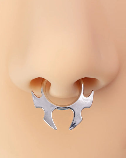 1PC Punk Lips Rings Stainless Steel Strange shape Nose Ring Fake Nose Ring Septum Piercing Clip on Mouth Ring Fake Body Piercing