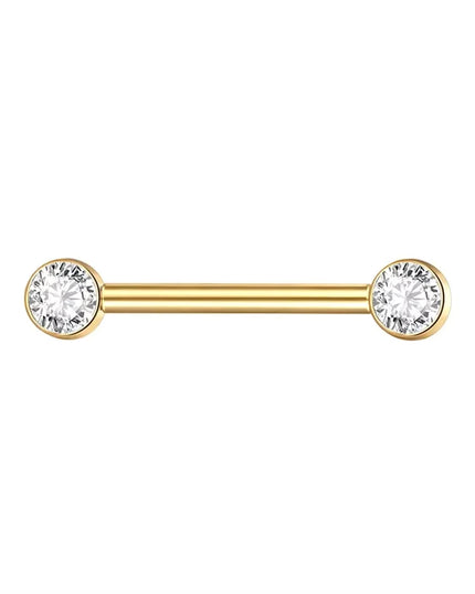 1Pc G23 Titanium Nipple Ring Straight Barbell Piercing Zircon Internally Threaded Nipple Bars Piercing Ring Women Body Jewelry